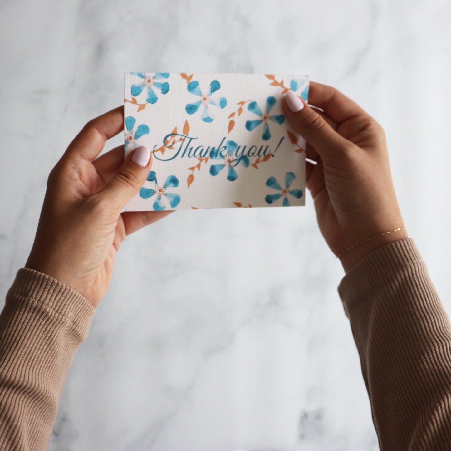 Thank You A2 Floral Card | watercolour greeting card | thank you card for business | thank you card set | thank you wedding card