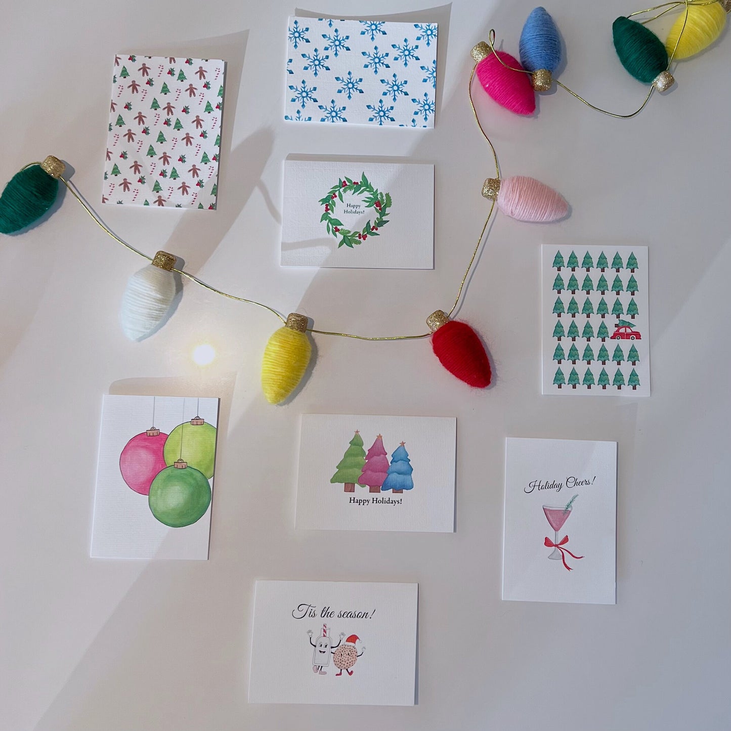 Happy Holidays Card | Merry Christmas Card | Cosmopolitan Card | Handmade Greeting Card | Watercolor Xmas Card | Christmas Cocktail Card