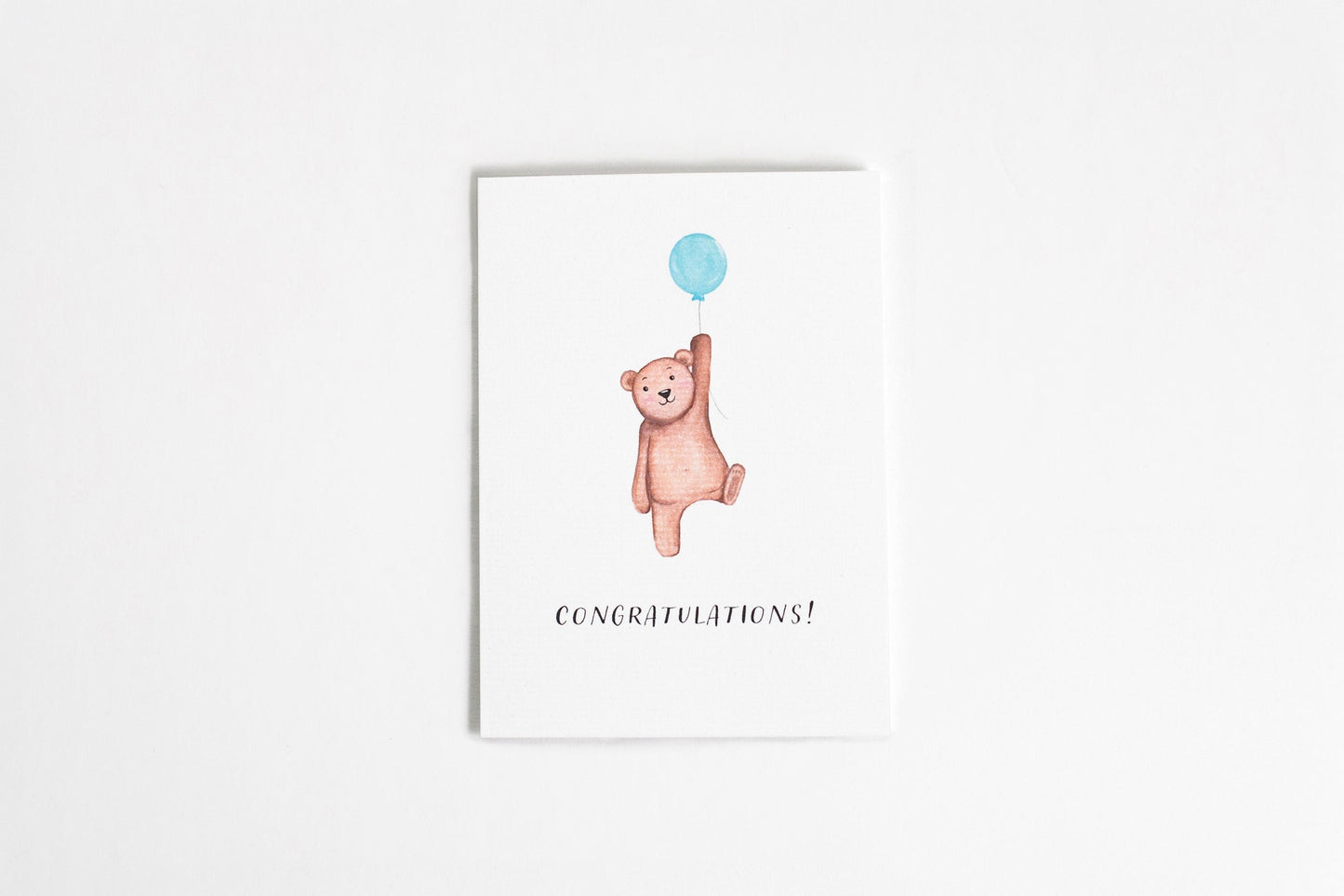 Congratulations Baby A2 Greeting Card | new baby card | congratulations baby card | baby bear card | cute bear card | baby boy card |
