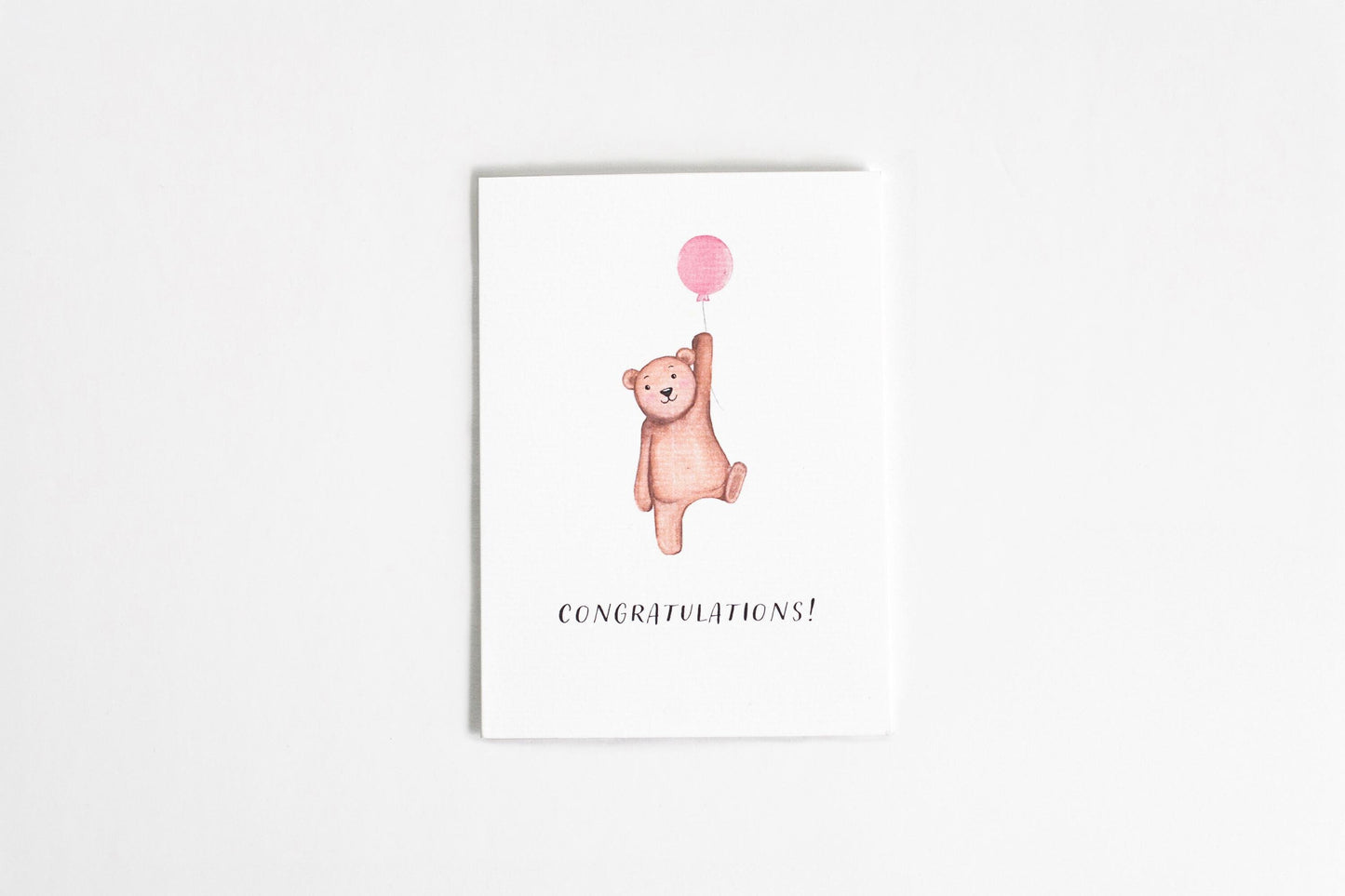 Congratulations Baby A2 Greeting Card | new baby card | congratulations baby card | baby bear card | cute bear card | baby girl card |