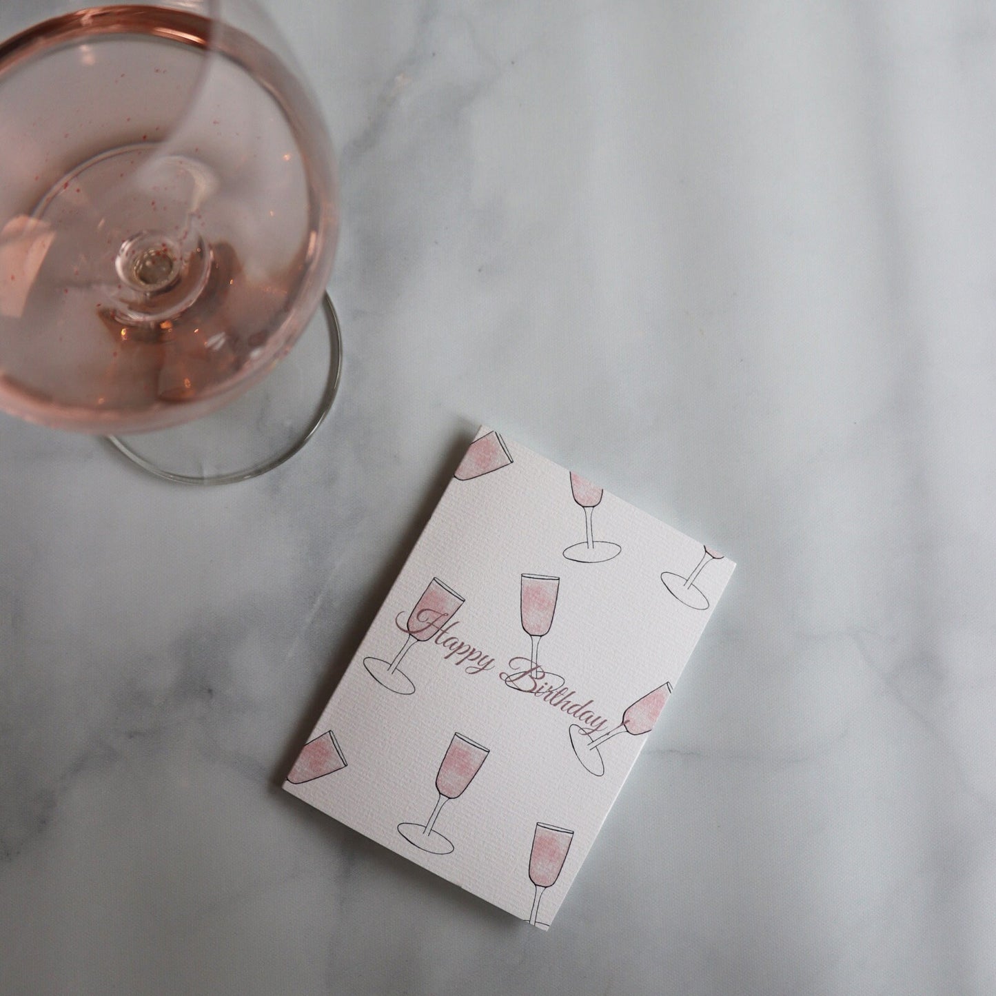 Rosé Pink Birthday A2 Card | prosecco Birthday Card | champagne birthday card | 19th birthday card | sparkling wine card | cava