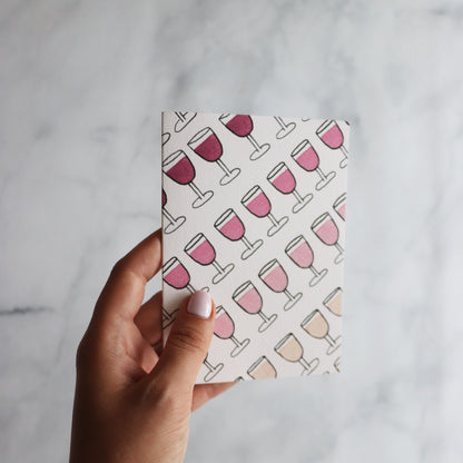 Ombre Wine Blank Greeting A2 Card | red wine card | white wine card | wine birthday card | handmade painted card | 19th birthday card