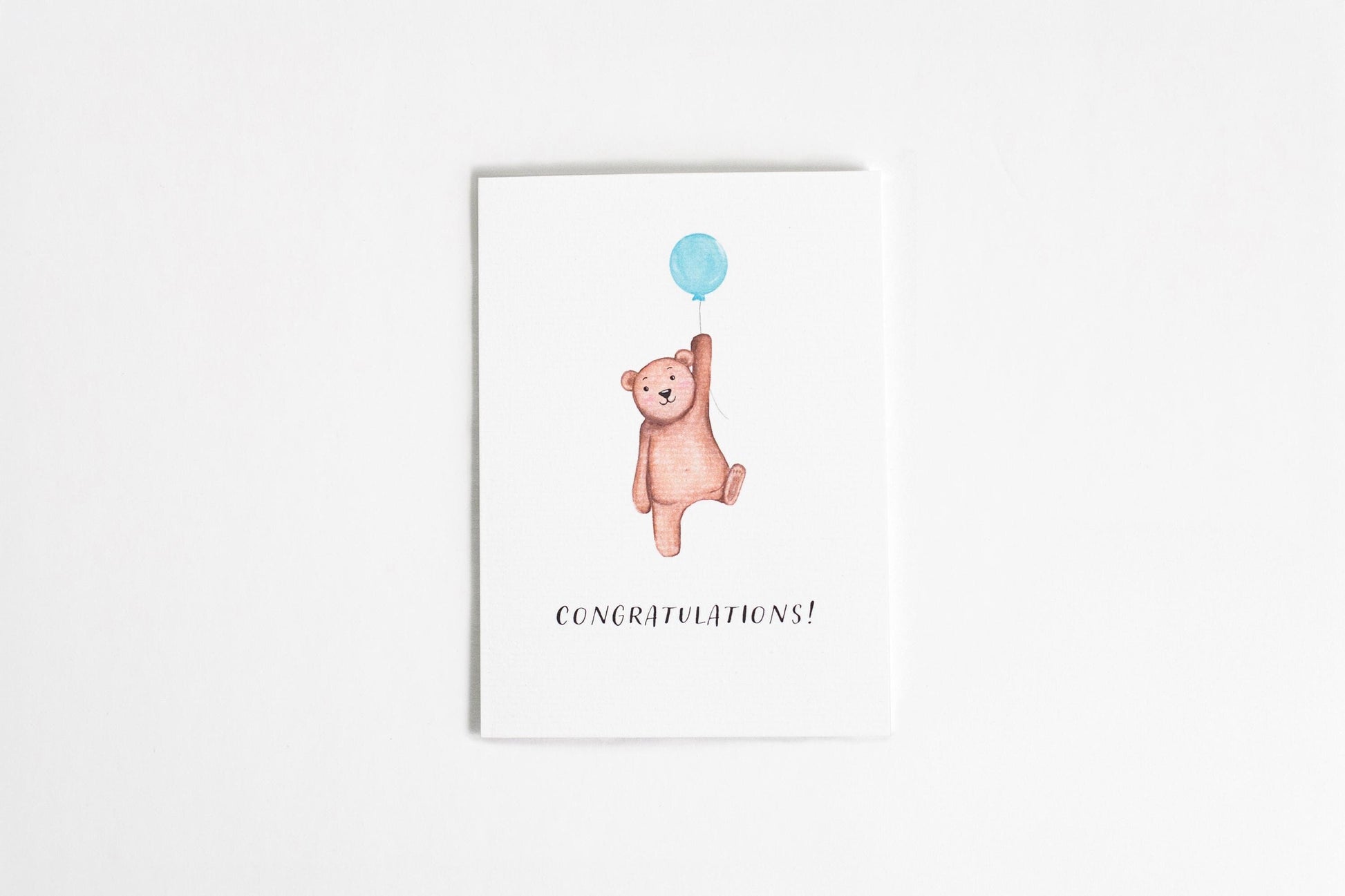 Congratulations Baby A2 Greeting Card | new baby card | congratulations baby card | baby bear card | cute bear card | baby boy card |