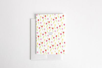 Thank You Floral Card | watercolour greeting card | thank you card for work | thank you card set | thank you wedding card | girly card |