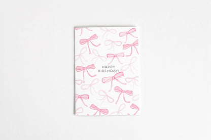 Bows Pink Birthday A2 Card | coquette aesthetic birthday card | girl card | pink birthday card | coquette card | Birthday card for her |