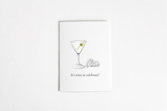Dirty Martini and Oyster Celebration Birthday Card | handmade card | cute birthday card | martini card | oyster card | congrats card |
